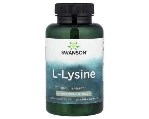 Swanson, L-Lysine, 90 Vegan Capsules (500 mg per Capsule)