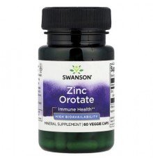 Swanson, Zinc Orotate, 60 Veggie Caps (10 mg per Cap)