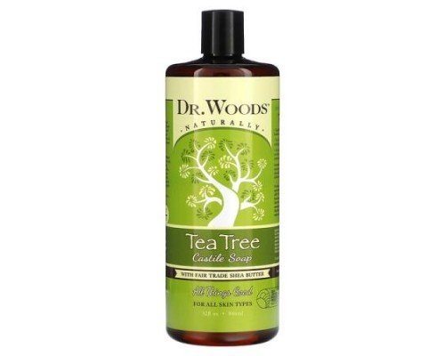 Dr. Woods, Tea Tree Castle Soap with Fair Trade Shea Butter, 32 fl oz (946 ml)
