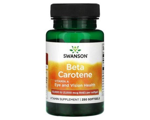 Swanson, Beta Carotene, 10,000 IU (3,000 mcg RAE), 250 Softgels