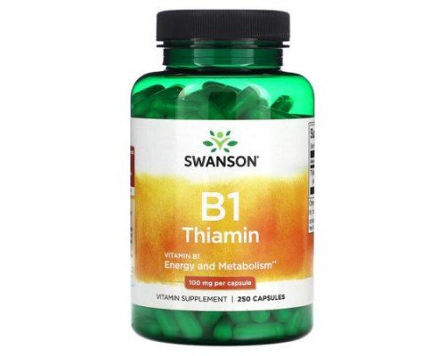 Swanson, B1, Thiamin, 100 mg, 250 Capsules