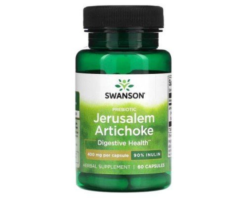 Swanson, Prebiotic Jerusalem Artichocke, 400 mg, 60 Capsules