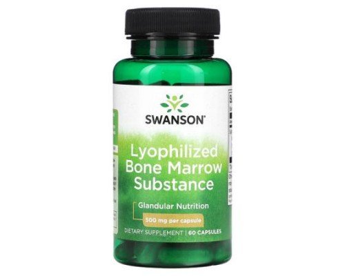 Swanson, Lyophilized Bone Marrow Substance, 500 mg, 60 Capsules