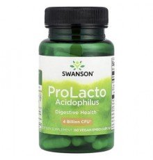 Swanson, ProLacto Acidophilus, 4 Billion CFU, 60 Vegan EMBO Caps® AP