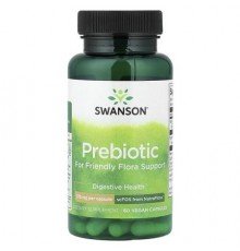 Swanson, Prebiotic For Friendly Flora Support, 60 Vegan Capsules