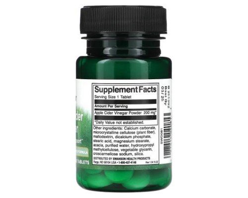 Swanson, Apple Cider Vinegar, 200 mg , 30 Tablets