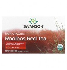 Swanson, 100% Organic Rooibos Red Tea, Caffeine-Free, 20 Tea Bags, 1.4 oz (40 g)