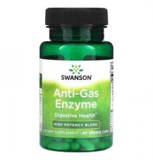 Swanson, Anti-Gas Enzyme, High Potency Blend, 90 Veggie Caps