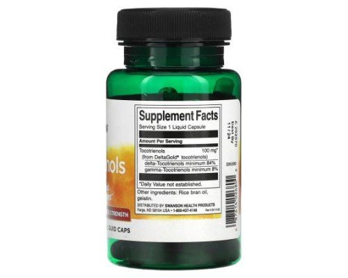 Swanson, Tocotrienols, Double Strength, 100 mg, 60 Liquid Caps