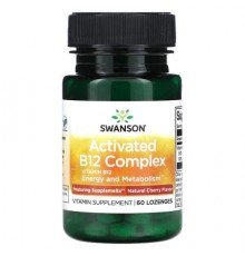 Swanson, Activated B12 Complex, Natural Cherry, 60 Lozenges (2,000 mcg per Lozenge)