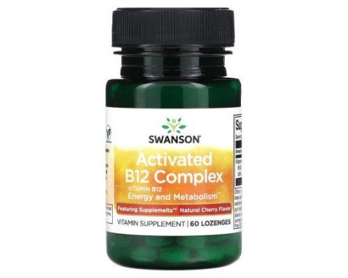 Swanson, Activated B12 Complex, Natural Cherry, 60 Lozenges (2,000 mcg per Lozenge)