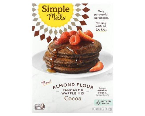 Simple Mills, Almond Flour Pancake & Waffle Mix, Cocoa, 10 oz (283.5 g)