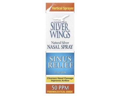 Natural Path Silver Wings, Natural Silver Nasal Spray, Sinus Relief, 50 PPM, 1 fl oz (30 ml)