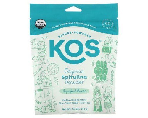 KOS, Organic Spirulina Powder, 7.4 oz (210 g)