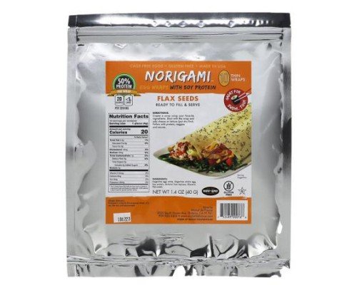 Norigami, Egg Wraps With Soy Protein, Flax Seeds, 10 Thin Wraps,  1.4 oz (40 g)