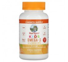 MaryRuth's, Kids Omega-3 Gummies, Ages 2+, Orange, 60 Gummies
