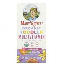 MaryRuth's, Organic Toddler, Multivitamin Liquid Drops, 1-3 Years, Orange Vanilla, 2 fl oz (60 ml)