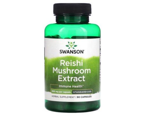 Swanson, Reishi Mushroom Extract, Standardized, 500 mg, 90 Capsules