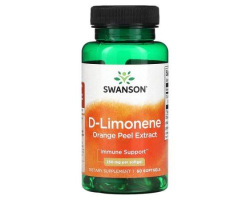 Swanson, D-Limonene, Orange Peel Extract , 250 mg , 60 Softgels