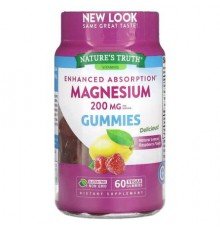 Nature's Truth, Enhanced Absorption Magnesium, Natural Lemon Raspberry, 60 Vegan Gummies