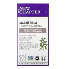 New Chapter, Magnesium + Ashwagandha , 90 Vegan Tablets