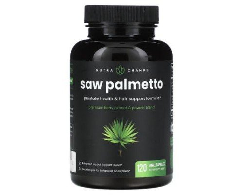 NutraChamps, Saw Palmetto, 120 Small Capsules