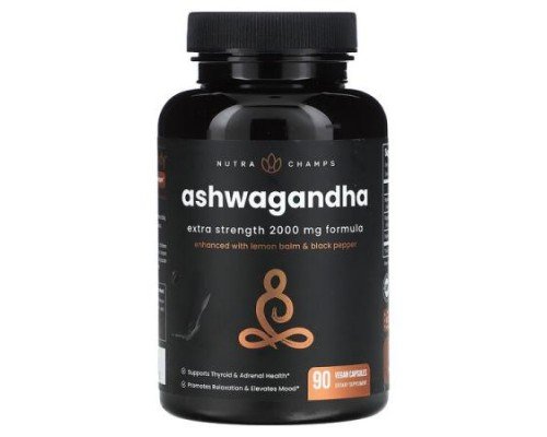 NutraChamps, Ashwagandha, Extra Strength, 90 Vegan Capsules