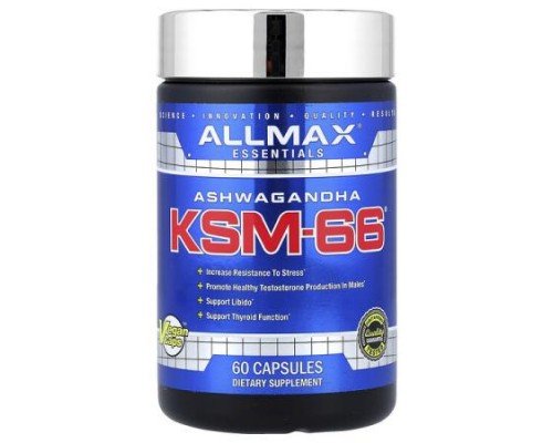 ALLMAX, Essentials, Ashwagandha KSM-66®, 60 Capsules (300 mg per Capsule)