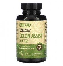 Deva, Vegan Colon Assist, 600 mg , 90 Tablets