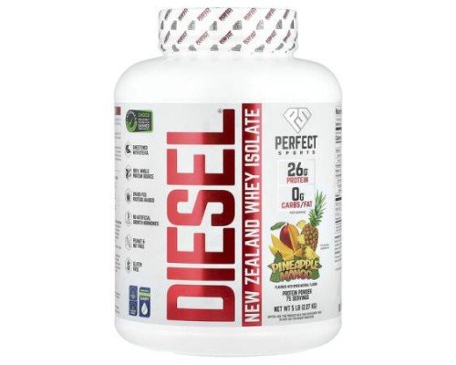 PERFECT Sports, Diesel®, New Zealand Whey Isolate, Pineapple Mango, 5 lb (2.27 kg)