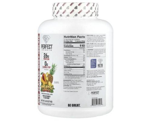 PERFECT Sports, Diesel®, New Zealand Whey Isolate, Pineapple Mango, 5 lb (2.27 kg)