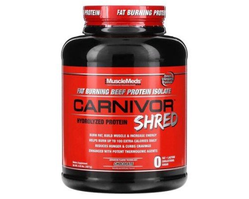 MuscleMeds, Carnivor Shred, Hydrolyzed Protein, Chocolate, 4.35 lbs (1,977 g)