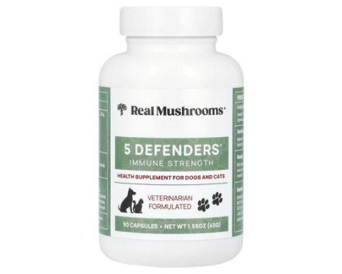 Real Mushrooms, 5 Defenders, For Dogs and Cats, 90 Capsules