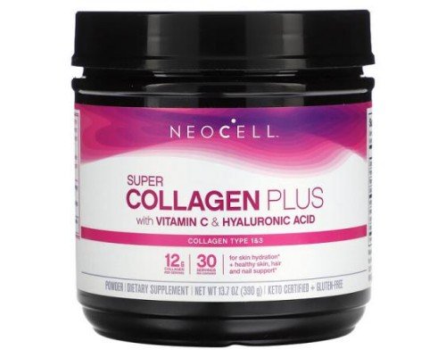NeoCell, Super Collagen Plus With Vitamin C & Hyaluronic Acid, 13.7 oz (390 g)