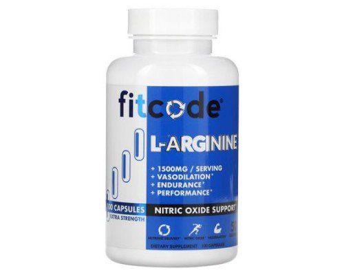 fitcode, L-Arginine, Extra Strength, 100 Capsules