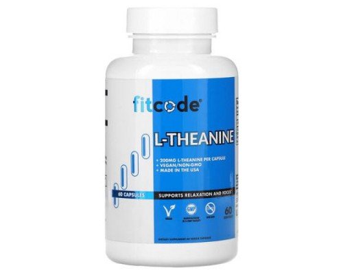 fitcode, L-Theanine, 200 mg, 60 Veggie Capsules