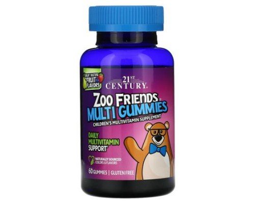21st Century, Zoo Friends, Multi Gummies, Fruit, 60 Gummies