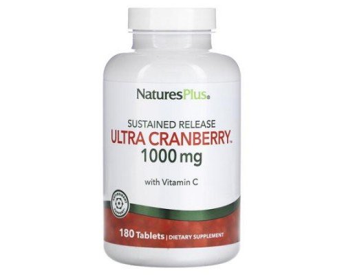 NaturesPlus, Sustained Release Ultra Cranberry, 1,000 mg, 180 Tablets