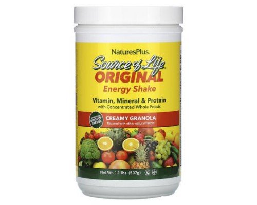 NaturesPlus, Source of Life, Original Energy Shake, Creamy Granola, 1.1 lbs (507 g)