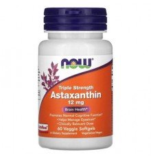 NOW Foods, Triple Strength Astaxanthin, 12 mg, 60 Veggie Softgels