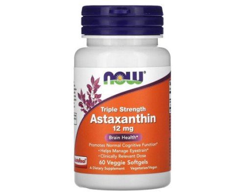 NOW Foods, Triple Strength Astaxanthin, 12 mg, 60 Veggie Softgels