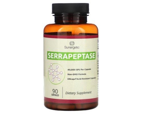 Sunergetic, Serrapeptase, 18 mg, 90 Capsules