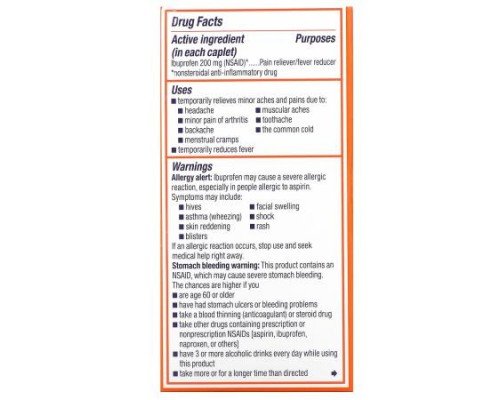 Motrin, Ibuprofen Tablets, 200 mg, 100 Coated Caplets