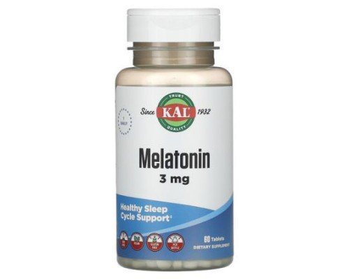 KAL, Melatonin, 3 mg, 60 Tablets