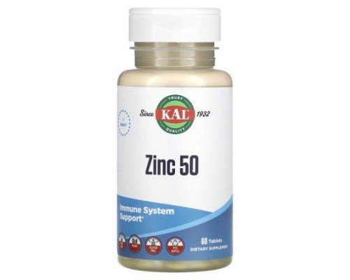 KAL, Zinc 50, 60 Tablets