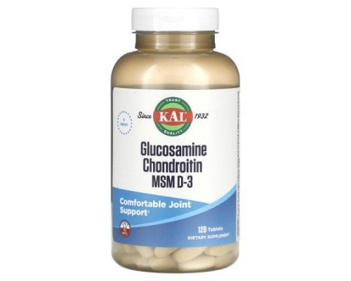 KAL, Glocosamine Chondroitin MSM D-3, 120 tablets