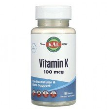KAL, Vitamin K, 100 mcg, 100 Tablets