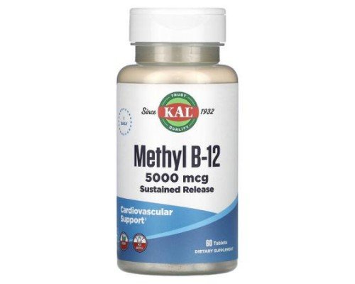 KAL, Methyl B-12, 5,000 mcg, 60 Tablets