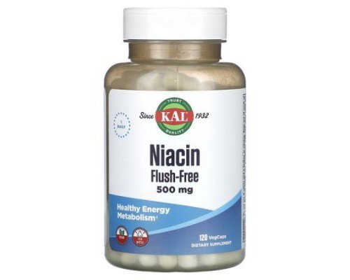 KAL, Niacin, Flush-Free, 500 mg, 120 VegCaps
