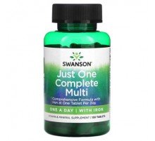Swanson, Just One Complete Multi with Iron, 130 Tablets